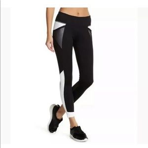 Zella Black and White Colorblock Leggings